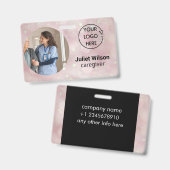 名前タグバブル介護者idバッジ バッジ (正面＆裏面)