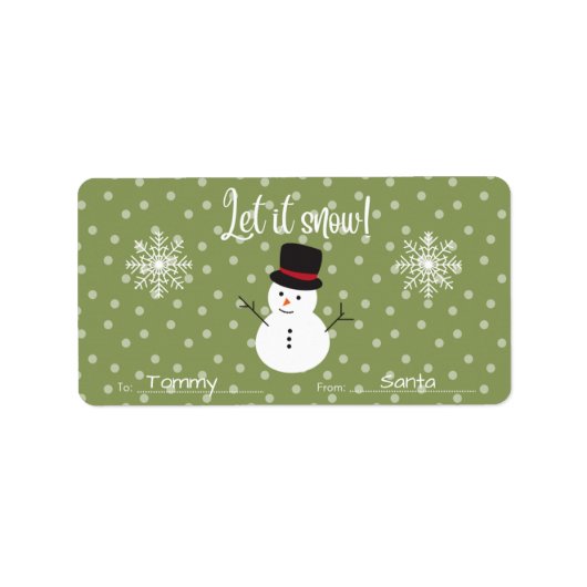 名前タグパーソナライズされたクリスマスステッカーへ/名前タグから ラベル (正面)