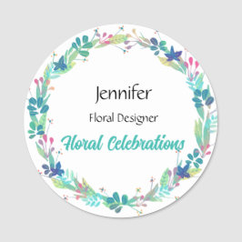 名前タグフローリストカスタム文字ラウンドバッジ 名札