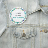 名前タグフローリストカスタム文字ラウンドバッジ 名札 (インサイチュ)