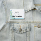 名前タグブルーフラワーフローリストカスタム文字 名札 (インサイチュ)