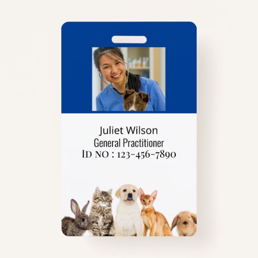 名前タグブルーmedical獣医idバッジ バッジ (正面)