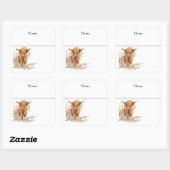 名前タグベビーシャワーベビーハイランドカウカーフ スクエアシール (シート)