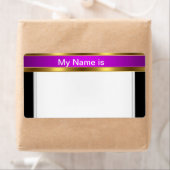 名前タグラベル金ゴールド紫ブラック ラベル (インサイチュ)