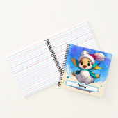 名前タグ付きカスタマイズ可能な可愛い鳥ノート ノートブック (内部)