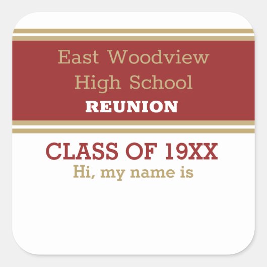 名前タグ!カスタムクラス懇親会シール スクエアシール (正面)