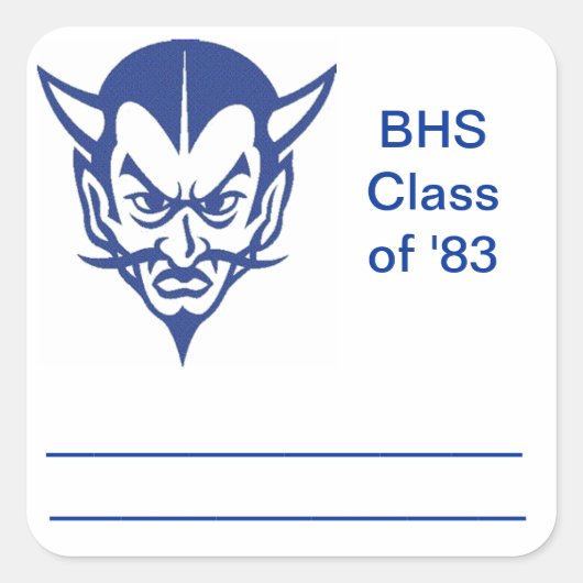 名前タグ、クラス懇親会スクエアステッカー、ブレーメン スクエアシール (正面)