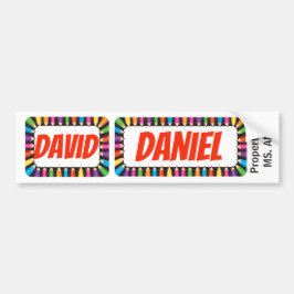 名前タグDavidとDanielサイン/シール/マグネット バンパーステッカー
