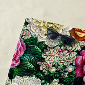 名前タペストリーイラストレーションピンク白金ゴールド花 ビーチタオル (インサイチュ)