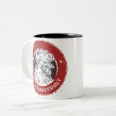 名前チパーソナライズされたキン·カスタム·カントリー·ルースター ツートーンマグカップ (正面左)