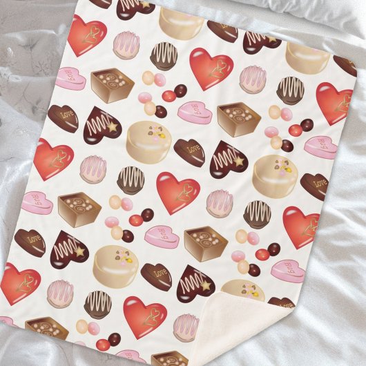 名前チョコパーソナライズされたレットキャンディハートパターン シェルパブランケット