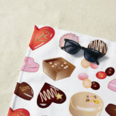 名前チョコパーソナライズされたレットキャンディハートパターン ビーチタオル (インサイチュ)