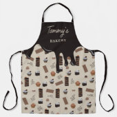 名前チョコパーソナライズされたレートテーマパターン エプロン (正面)