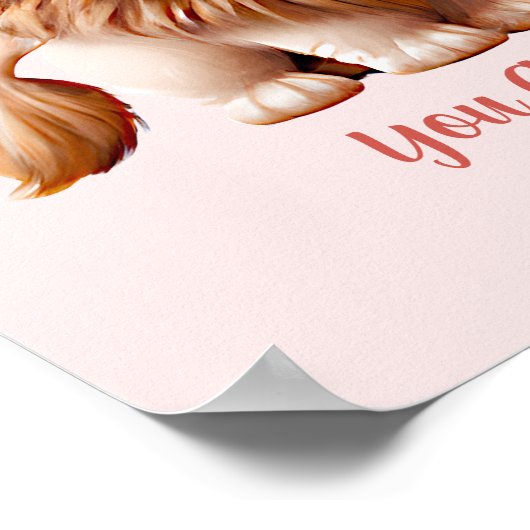 名前テキストを追加、赤ちゃんライオンと青い花 ポスター (角)