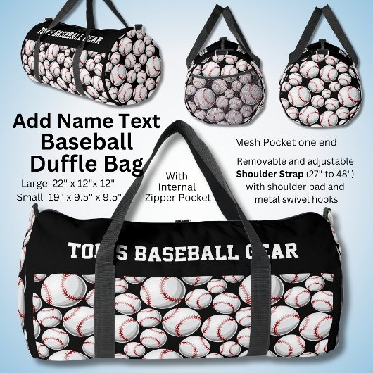 名前テキストを追加、Tom's Baseball Gear  ダッフルバッグ