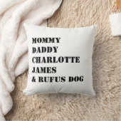 名前テンプレートパーソナライズされた家族の写真 クッション (ブランケット)