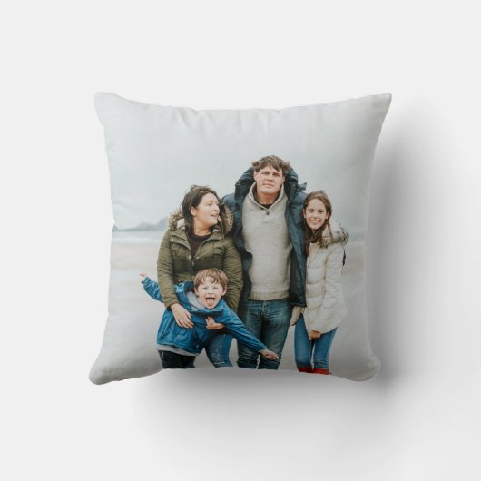 名前テンプレートパーソナライズされた家族の写真 クッション (裏面)