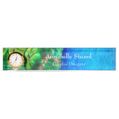 名前テンプレート孔雀の羽カラフルデスク名 デスクネームプレート (正面)