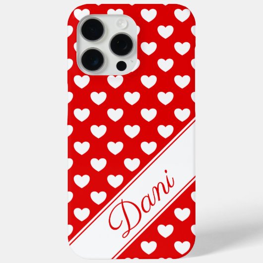名前テンプレート、印象的赤と白 Case-Mate iPhoneケース (裏面)