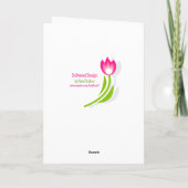 名前デイピンクのチューリップブーケ カード (裏面)