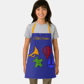 名前トイでパーソナライズ収集キッズブルー エプロン (インサイチュ)