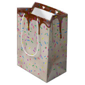 名前ドリップチョコレートアイシング付き誕生日 ミディアムペーパーバッグ (裏面アングル)