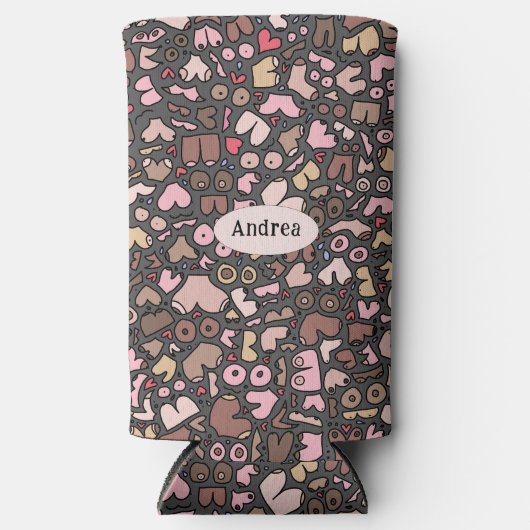 名前ニュートラル胸パターン スリム缶クーラー (正面)