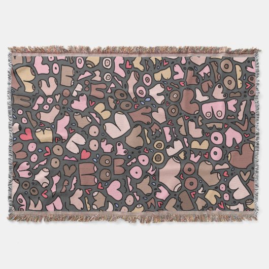 名前ニュートラル胸パターン スローブランケット (正面)