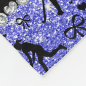 名前ネオンブルーグリッターフィールドホッケーハートボウ フリースブランケット (角)