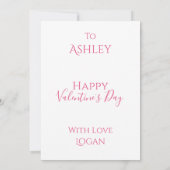 名前ハッピーバレンタインデーモダンハートかわいい シーズンカード (裏面)