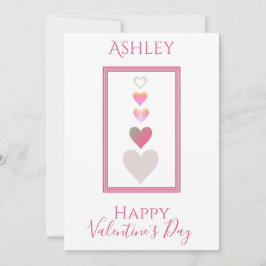 名前ハッピーバレンタインデーモダンハートかわいい シーズンカード