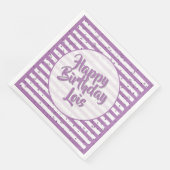 名前ハッピーバースデーラベンダー/白ストライプ色パターン (コーナー)