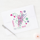 名前ハート正方形ドット三角形おもしろいワールド スクエアシール (封筒)