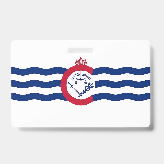 名前バッジ（シンシナティ市旗あり） バッジ (正面)