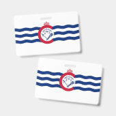 名前バッジ（シンシナティ市旗あり） バッジ (正面＆裏面)