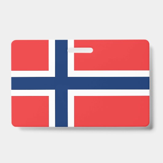 名前バッジ(ノルウェー国旗あり) バッジ (正面)