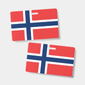 名前バッジ(ノルウェー国旗あり) バッジ (正面&裏面)