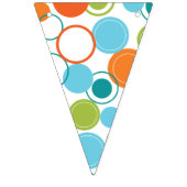 名前バナー（円パターン） バンティングフラッグ (第1の旗)