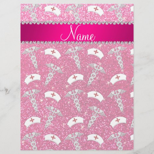 名前バラピンクグリッターナース帽子シルバーカドゥセウス チラシ (正面)