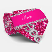 名前バラピンクグリッターナース帽子シルバーカドゥセウス ネクタイ (ロール)