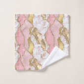 名前バラ金ゴールドピンクアガテリキッド&グリッター金ゴールド バスタオルセット (ウォッシュタオル)