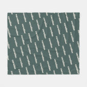 名前パターパーソナライズされたンレトロフォントセージ緑 フリースブランケット (正面(横))