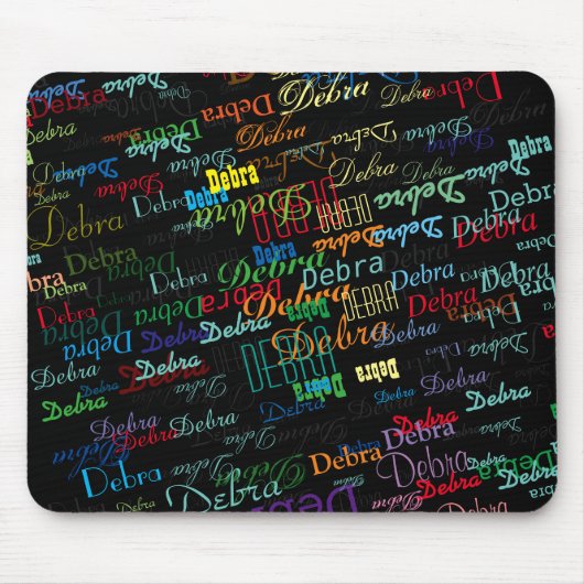 名前パターンのパーソナライズカラフル マウスパッド (正面)