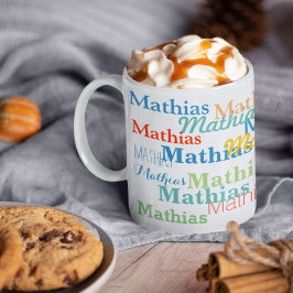 名前パターンを白に作成 コーヒーマグカップ