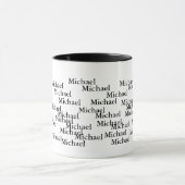 名前パターンを黒で作成 マグカップ (中央)