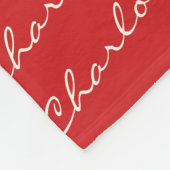 名前パターンパーソナライズされたスクリプトタイポグラフィ(赤) フリースブランケット (角)