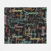 名前パターン（の模様が）あるフリースブランケット色フォントスタイル フリースブランケット (正面(横))