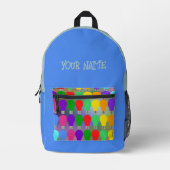 名前パーソナライズされたおもしろいエレガントカラフル球根 プリントバックパック (正面)