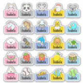 名前パーソナライズされたかわいいかわいいデイサービスシール シール (正面)