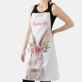 名前パーソナライズされたかわいいイースターバニー卵狩り エプロン (インサイチュ)